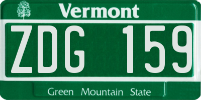 VT license plate ZDG159