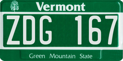 VT license plate ZDG167