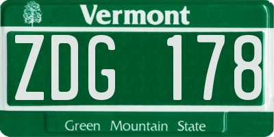VT license plate ZDG178