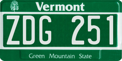VT license plate ZDG251