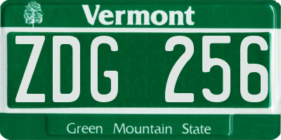 VT license plate ZDG256