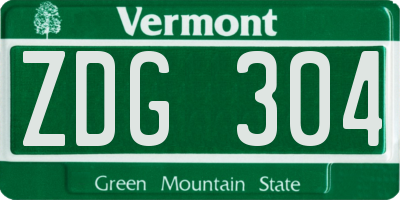 VT license plate ZDG304