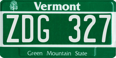 VT license plate ZDG327