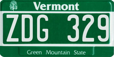 VT license plate ZDG329