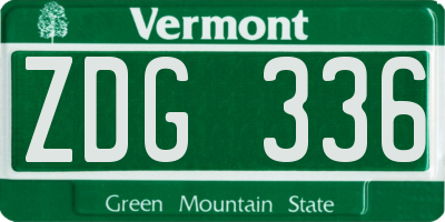 VT license plate ZDG336