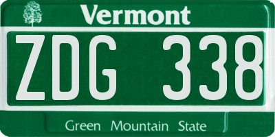 VT license plate ZDG338