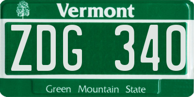 VT license plate ZDG340