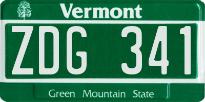 VT license plate ZDG341