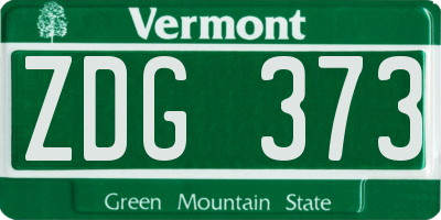 VT license plate ZDG373