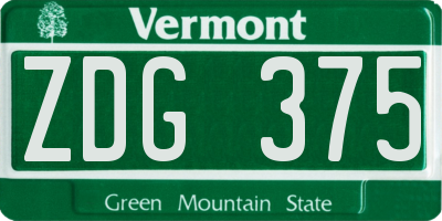 VT license plate ZDG375