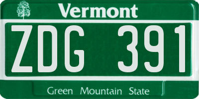 VT license plate ZDG391