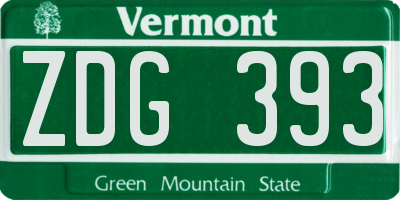 VT license plate ZDG393