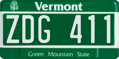VT license plate ZDG411