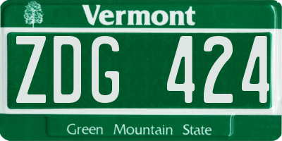 VT license plate ZDG424
