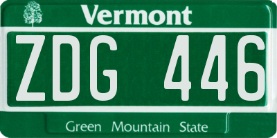 VT license plate ZDG446