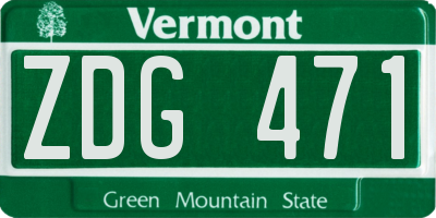 VT license plate ZDG471