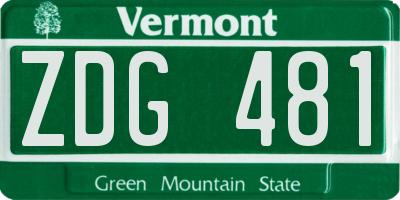 VT license plate ZDG481