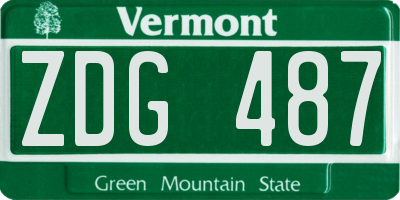 VT license plate ZDG487