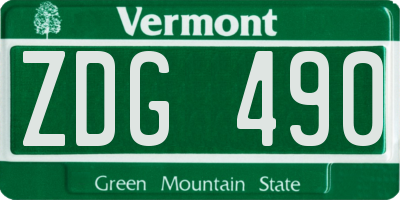 VT license plate ZDG490
