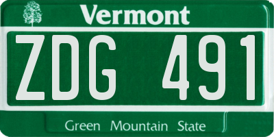 VT license plate ZDG491