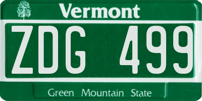 VT license plate ZDG499