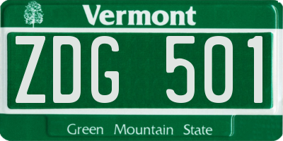 VT license plate ZDG501