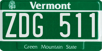 VT license plate ZDG511