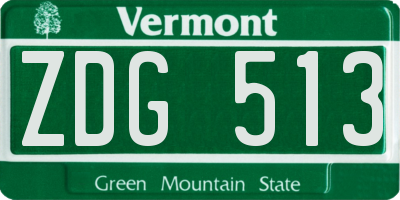 VT license plate ZDG513