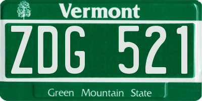 VT license plate ZDG521