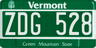 VT license plate ZDG528