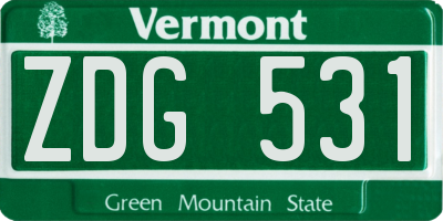 VT license plate ZDG531