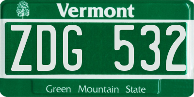 VT license plate ZDG532