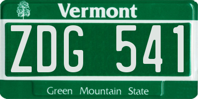 VT license plate ZDG541