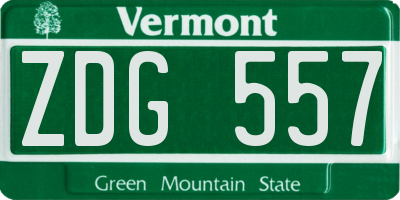 VT license plate ZDG557