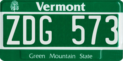 VT license plate ZDG573