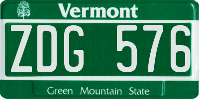 VT license plate ZDG576