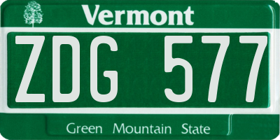 VT license plate ZDG577