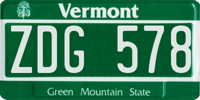 VT license plate ZDG578