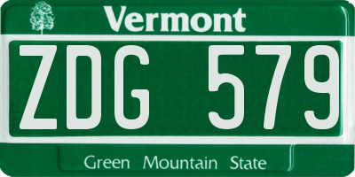 VT license plate ZDG579