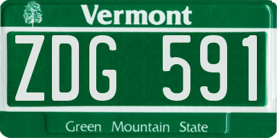 VT license plate ZDG591