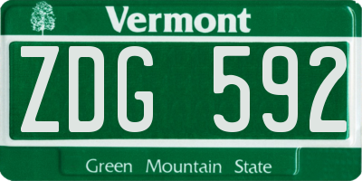 VT license plate ZDG592