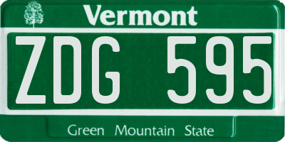 VT license plate ZDG595
