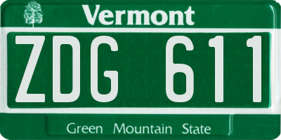 VT license plate ZDG611