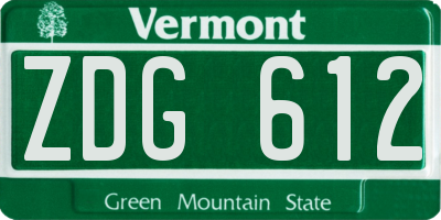 VT license plate ZDG612