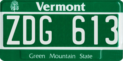 VT license plate ZDG613