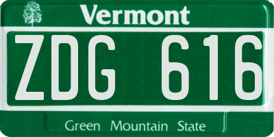 VT license plate ZDG616