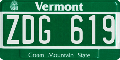 VT license plate ZDG619