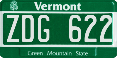 VT license plate ZDG622