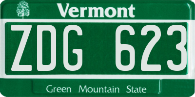 VT license plate ZDG623