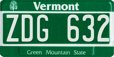 VT license plate ZDG632